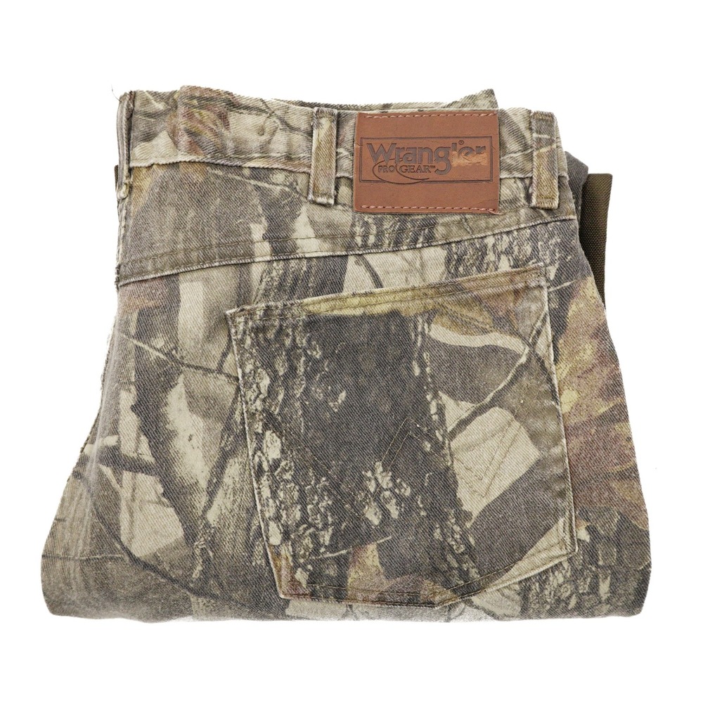 WRANGLER Men's 38x32 Camouflage Brown Pro Gear Briar Brush Outdoor Hunting Pants